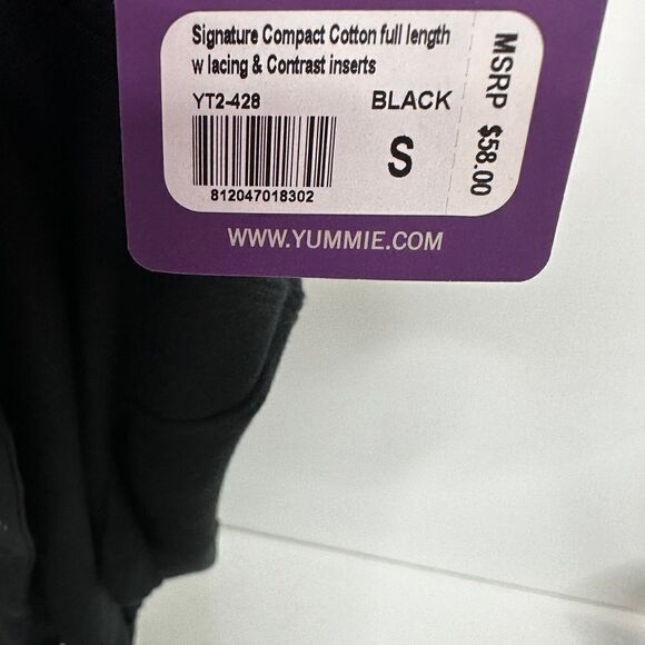 Yummie Leggings Full Length With Lacing & Contrast inserts Size Small - Picture 7 of 8